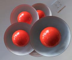 Verner Panton 1970s Red Metal Big Flower Pot Chandelier by Verner Panton - 294155