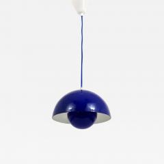 Verner Panton Blue Verner Panton Flowerpot Enameled Pendant Lamp Louis Poulsen Denmark 1969 - 4054069