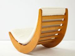 Verner Panton Danish Blond Wood Relaxer Rocking Chair by Vernor Panton For Rosenthal 1970s - 2124613