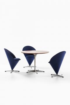 Verner Panton Danish Modern Dining Set in Fabric Rosewood Steel by Verner Panton 1958 - 4758955