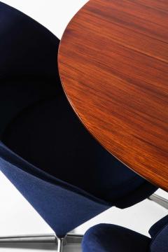 Verner Panton Danish Modern Dining Set in Fabric Rosewood Steel by Verner Panton 1958 - 4758956