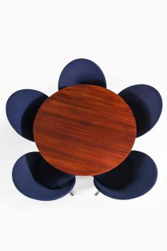 Verner Panton Danish Modern Dining Set in Fabric Rosewood Steel by Verner Panton 1958 - 4758957