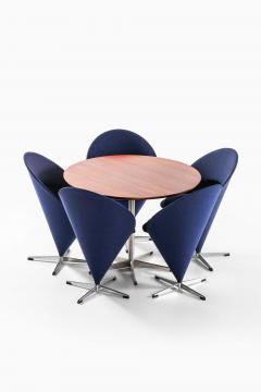 Verner Panton Danish Modern Dining Set in Fabric Rosewood Steel by Verner Panton 1958 - 4760420