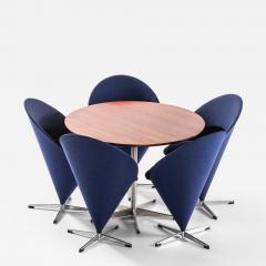 Verner Panton Danish Modern Dining Set in Fabric Rosewood Steel by Verner Panton 1958 - 4760422