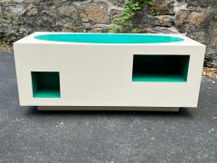 Verner Panton EXCEPTIONAL POP ART AQUA WHITE LAMINATE COFFEE TABLE - 2540295