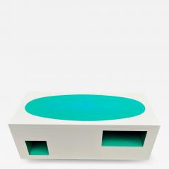 Verner Panton EXCEPTIONAL POP ART AQUA WHITE LAMINATE COFFEE TABLE - 2546749