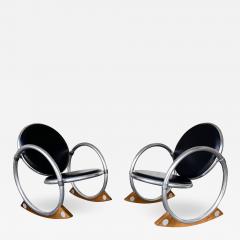 Verner Panton Pair of Rocking Chairs Dondolo by Verner Panton for Ycami Italy 1990s - 2813576