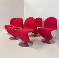 Verner Panton Set of 6 Red Mid Century Modern Chairs by Verner Panton - 2988960