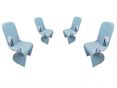 Verner Panton Set of Four Mid Century Modern Curvy Dining Chairs or Side Chairs After Panton - 2592099