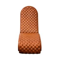 Verner Panton Verner Panton Chic Tufted Brown Leather Chaise 1970s - 2813857