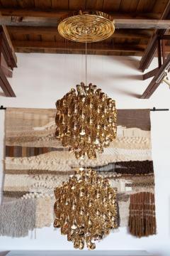 Verner Panton Verner Panton SP 2 Spiral Chandelier in Gold by Verpan - 2465655