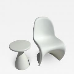 Verner Panton White Panton Chair by Verner Panton for Vitra with Side Stool - 2804619