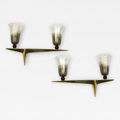 Veronese Paire of Murano Glass sconces attributed to Veronese - 1232147