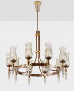 Veronese Ten Branch Mid Century French Chandelier by Leleu for Veronese - 4515664
