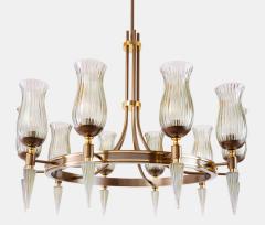 Veronese Ten Branch Mid Century French Chandelier by Leleu for Veronese - 4515665