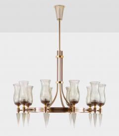 Veronese Ten Branch Mid Century French Chandelier by Leleu for Veronese - 4515666