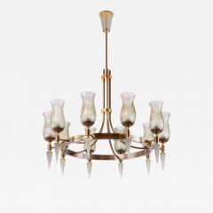 Veronese Ten Branch Mid Century French Chandelier by Leleu for Veronese - 4538709