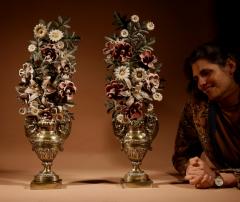 Very Decorative Italian Toleware And Brass Flower Vases Circa 1850 70 - 3658070