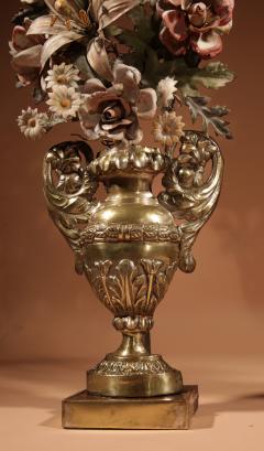 Very Decorative Italian Toleware And Brass Flower Vases Circa 1850 70 - 3658071