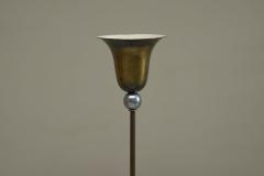 Very Elegant Art Deco Floor Lamp in Patinated Brass and Nickel Plated Brass 1930 - 4677213