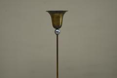 Very Elegant Art Deco Floor Lamp in Patinated Brass and Nickel Plated Brass 1930 - 4677236