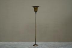 Very Elegant Art Deco Floor Lamp in Patinated Brass and Nickel Plated Brass 1930 - 4677263