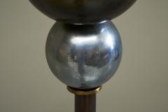 Very Elegant Art Deco Floor Lamp in Patinated Brass and Nickel Plated Brass 1930 - 4677289