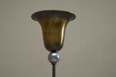 Very Elegant Art Deco Floor Lamp in Patinated Brass and Nickel Plated Brass 1930 - 4677290