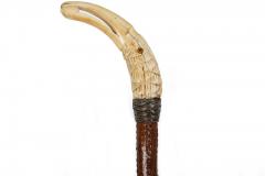Very Fine Carved Bird Head Antique Walking Stick Cane - 4504314