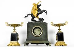 Very Fine Early 18th Century French Bronze Mantel Clock Set - 330605