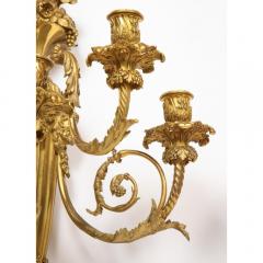 Very Fine Pair of Louis XVI Style French Ormolu Bronze Wall Appliques Sconces - 1062935