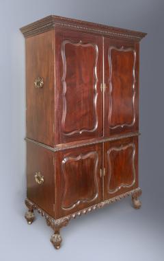 Very Formal Mahogany Two piece Linen Press - 1313258