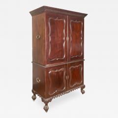 Very Formal Mahogany Two piece Linen Press - 1313959