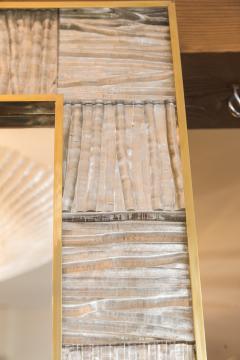 Very Large Artisan Brass Blown Clear Glass Wave Mirror Pair available - 1067564