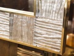 Very Large Artisan Brass Blown Clear Glass Wave Mirror Pair available - 1067566