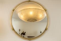 Very Large Artisan Murano Blown Gold Round Torchere Mirror Contemporary - 3490999