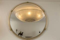 Very Large Artisan Murano Blown Gold Round Torchere Mirror Contemporary - 3491005