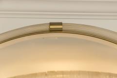 Very Large Artisan Murano Blown Gold Round Torchere Mirror Contemporary - 3491011
