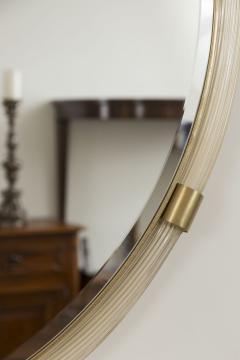 Very Large Artisan Murano Blown Gold Round Torchere Mirror Contemporary - 3491021