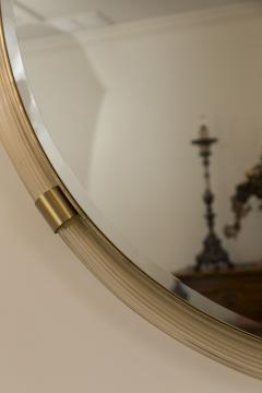 Very Large Artisan Murano Blown Gold Round Torchere Mirror Contemporary - 3491022