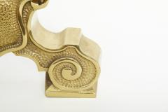 Very Large Gilt Brass Pair Andiron - 2545046