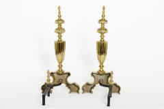 Very Large Gilt Brass Pair Andiron - 2545052