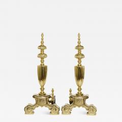 Very Large Gilt Brass Pair Andiron - 2546768