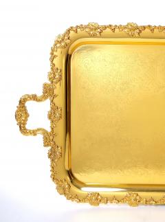 Very Large Gilt English Silver Plate Serving Tray in the Georgian Style - 3177616
