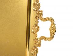 Very Large Gilt English Silver Plate Serving Tray in the Georgian Style - 3177627