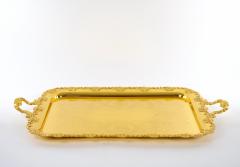 Very Large Gilt English Silver Plate Serving Tray in the Georgian Style - 3177639