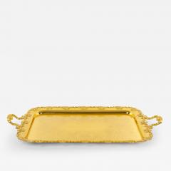 Very Large Gilt English Silver Plate Serving Tray in the Georgian Style - 3178549