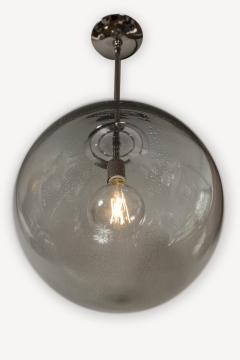 Very Large Italian Murano Glass Blown Grey Globe Chandelier or Pendant - 3196810