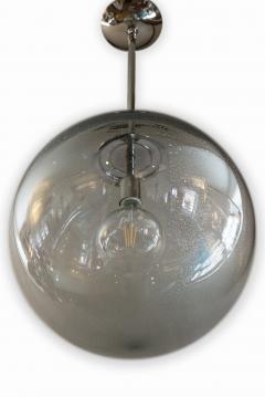 Very Large Italian Murano Glass Blown Grey Globe Chandelier or Pendant - 3196812