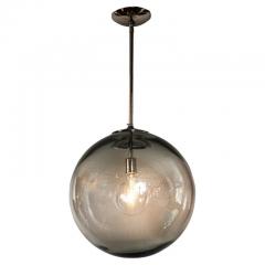 Very Large Italian Murano Glass Blown Grey Globe Chandelier or Pendant - 3196819